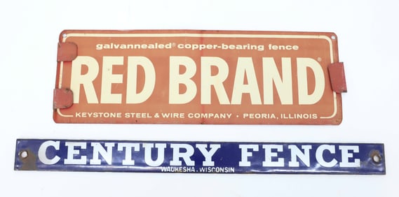 (2) VINTAGE FENCING SIGNS