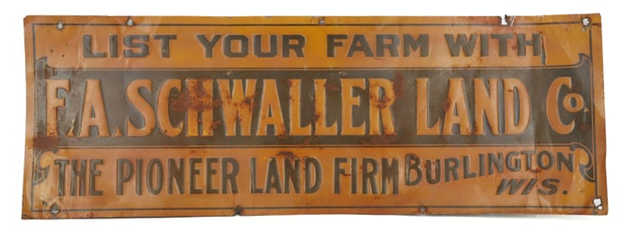 TIN REAL ESTATE SIGN, BURLINGTON, WISCONSIN