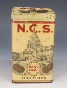 N.C.S. TIN LITHO TOBACCO TIN