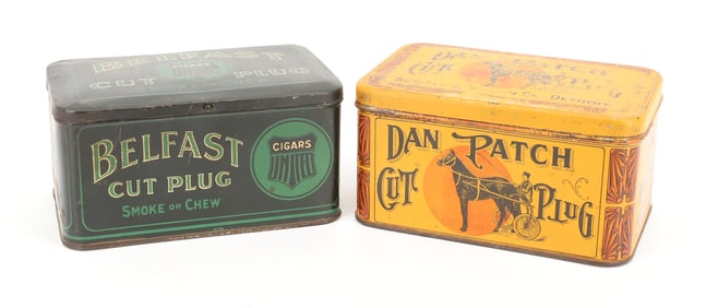 BELFAST AND "DAN PATCH" TOBACCO TINS