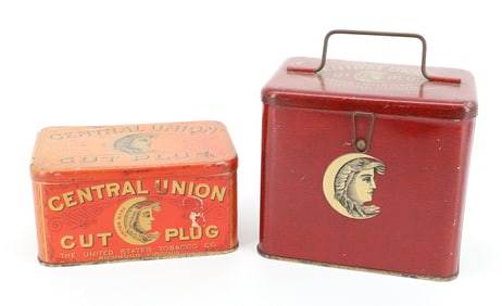 (2) CENTRAL UNION TOBACCO TINS