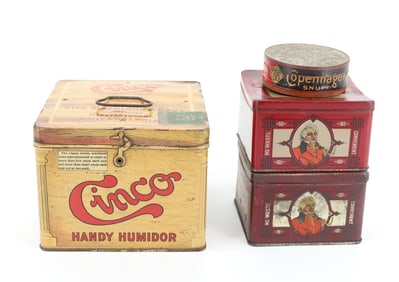 LOT OF (4) TOBACCO / SNUFF TINS