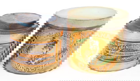 (2) PAPER LITHO LABEL TOBACCO TINS