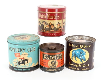 LOT OF (4) TOBACCO TINS