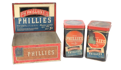 LOT OF PHILLIES CIGAR / TOBACCO TINS