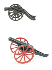 (2) CAST IRON MODEL CANNONS