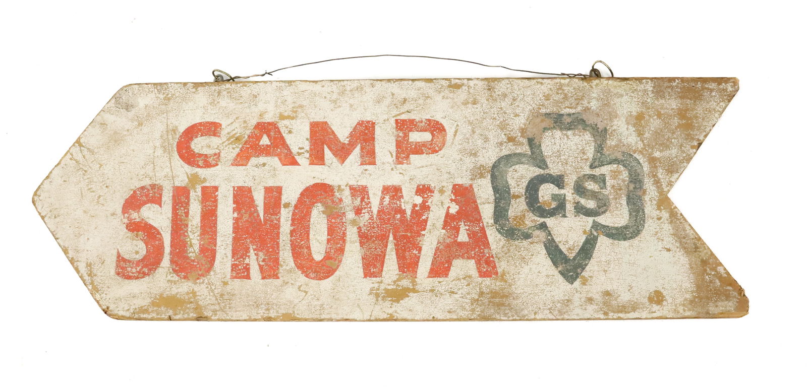VINTAGE GIRL SCOUT CAMP SIGN: PAINTED WOOD "CAMP SUNOWA". 12" X 35 1/2". PLEASE READ CAREFULLY - Terms for Purchasing and Shipping of Auction Items. Please read carefully before bidding. Hartzell’s Auction Gallery. Hartzell'