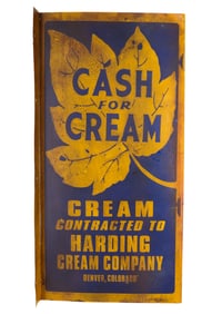 METAL FLANGE SIGN "CASH FOR CREAM"