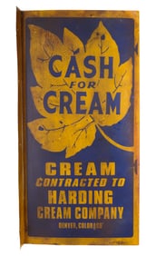 METAL FLANGE SIGN "CASH FOR CREAM"