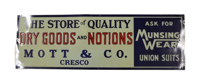 MOTT & CO. TIN ADVERTISING SIGN