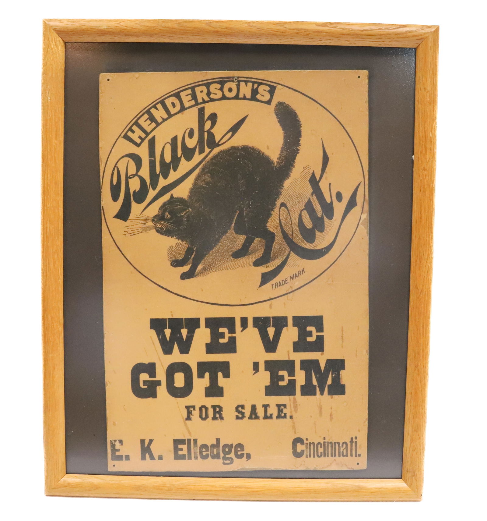 HENDERSON'S BLACK CAT FRAMED ADVERTISING SIGN (1 of 4)