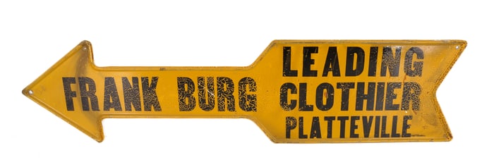 PAINTED TIN "CLOTHIER" SIGN