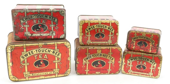 LOT OF "SWEE-TOUCH-NEE TEA" TINS