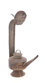 ANTIQUE TIN OIL WHALE LAMP