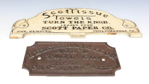 (2) CAST IRON ADVERTISING SIGNS