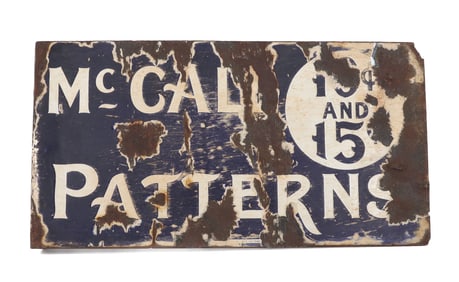 DOUBLE-SIDED PORCELAIN MCCALL PATTERNS SIGN