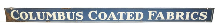 COLUMBUS COATED FABRICS METAL SIGN