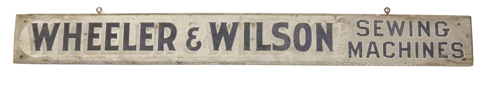 WHEELER & WILSON SEWING MACHINES SIGN: PAINTED WOOD. 5 1/2" X 48". PLEASE READ CAREFULLY - Terms for Purchasing and Shipping of Auction Items. Please read carefully before bidding. Hartzell’s Auction Gallery. Hartzell's Auction Galle