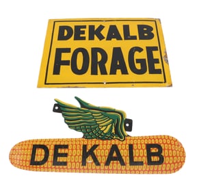 (2) VINTAGE DEKALB ADVERTISING SIGNS