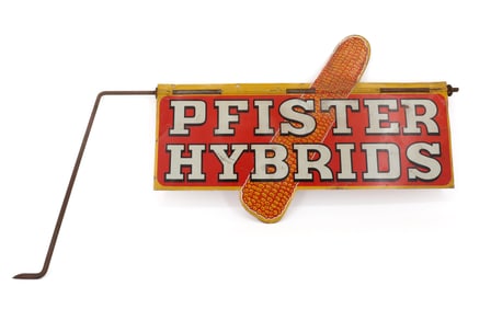 VINTAGE "PFISTER HYBRIDS" ADVERTISING SIGN