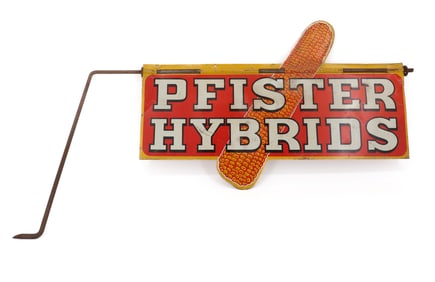 VINTAGE "PFISTER HYBRIDS" ADVERTISING SIGN