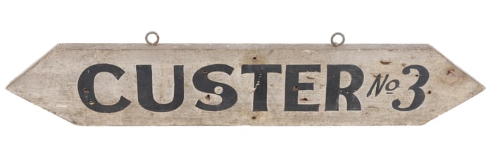CUSTER NO. 3 WOODEN SIGN