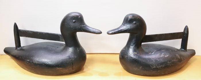 PAIR OF CAST IRON DUCK BOOT SCRAPERS
