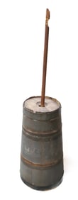 PAINTED WOODEN BUTTER CHURN