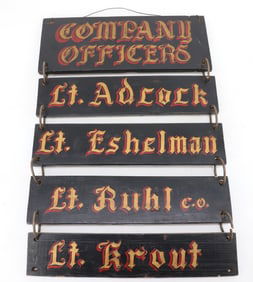 PAINTED WOODEN "COMPANY OFFICERS" SIGN