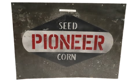 PAINTED "PIONEER SEED CORN" ADVERTISING SIGN