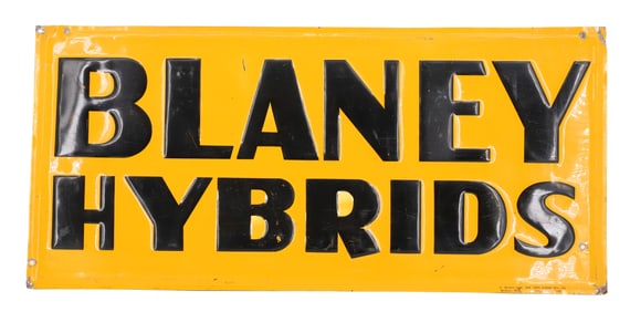 BLANEY HYBRIDS TIN ADVERTISING SIGN