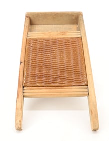 SMALL WASHBOARD W/ POTTERY INSERT