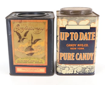 (2) VINTAGE CANDY TINS
