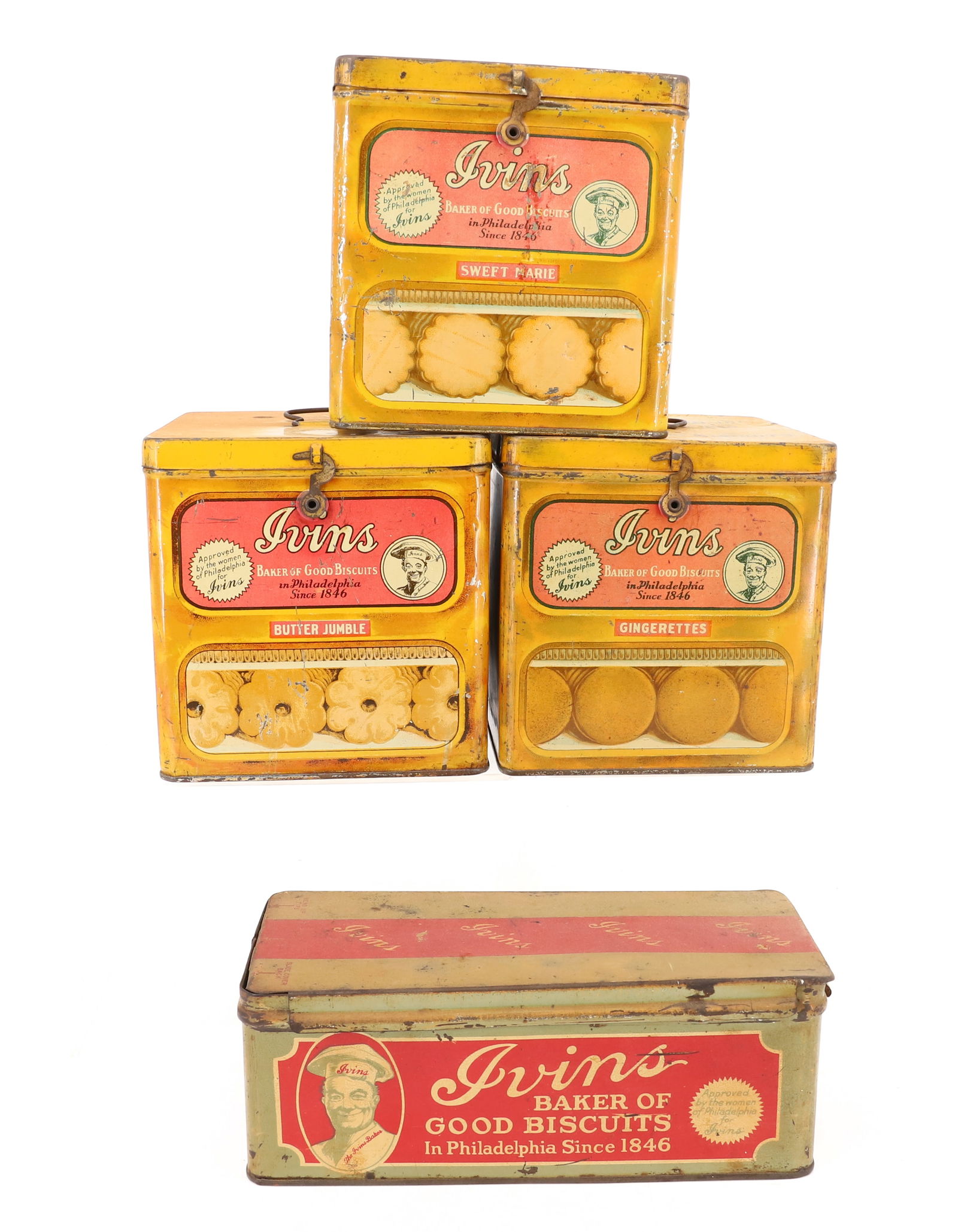 LOT OF "IVINS" BISCUIT TINS (1 of 6)