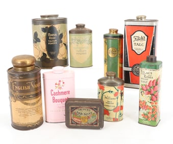 LOT OF TALC / TALCUM POWDER TINS