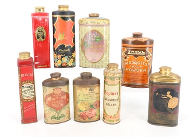 LOT OF TALC / TALCUM POWDER TINS