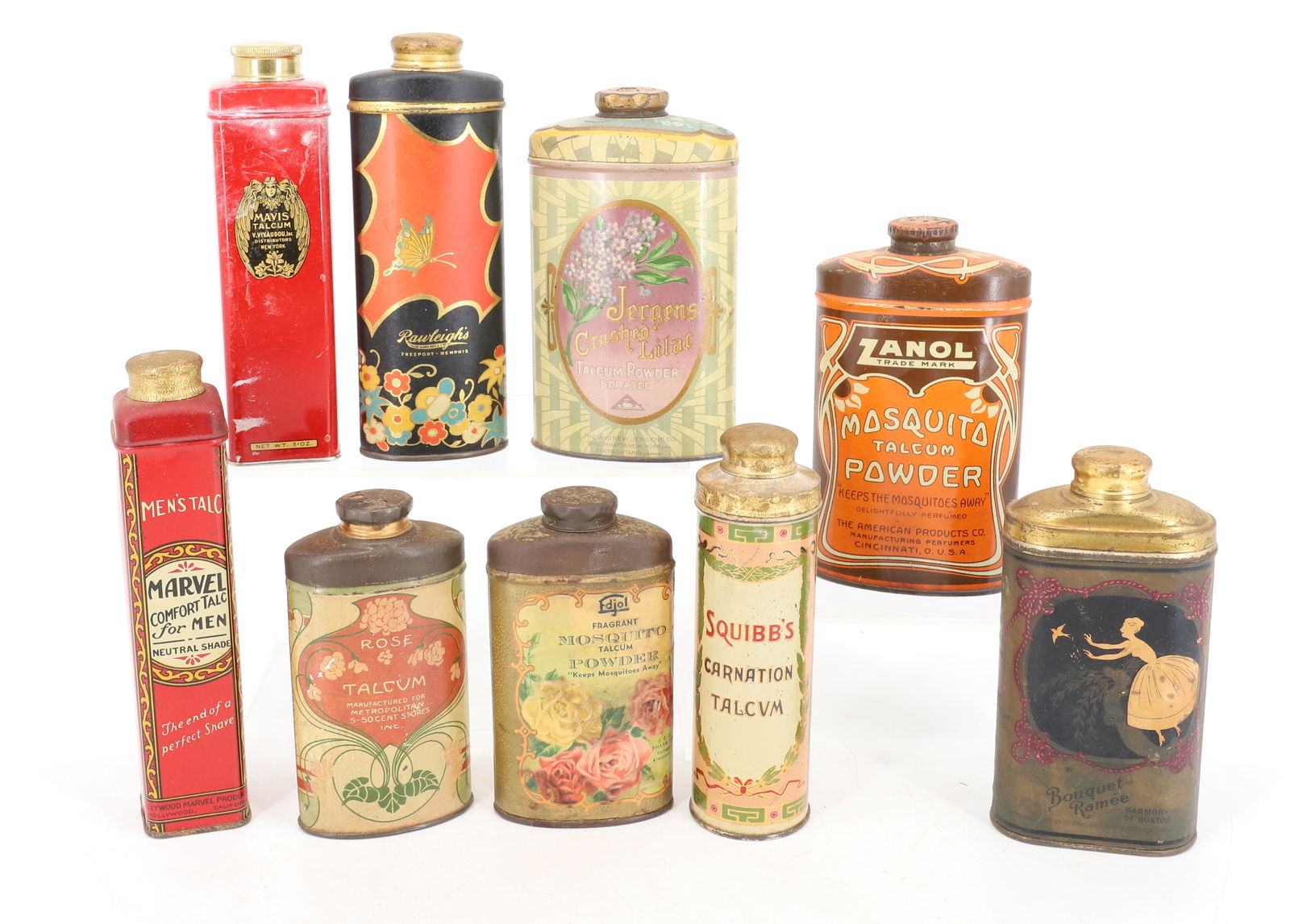 LOT OF TALC / TALCUM POWDER TINS (1 of 3)