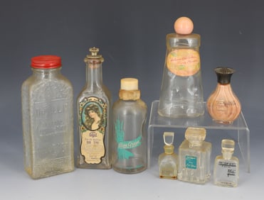 LOT OF VINTAGE PERFUME / TONIC BOTTLES