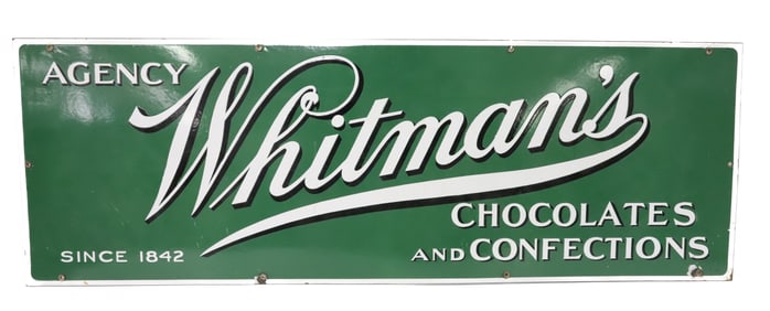 WHITMAN'S CHOCOLATES PORCELAIN SIGN
