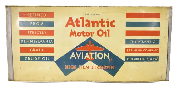 ATLANTIC AVIATION MOTOR OIL TIN CAN PANEL