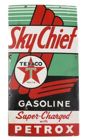 PORCELAIN "TEXACO, SKY CHIEF" PORCELAIN SIGN