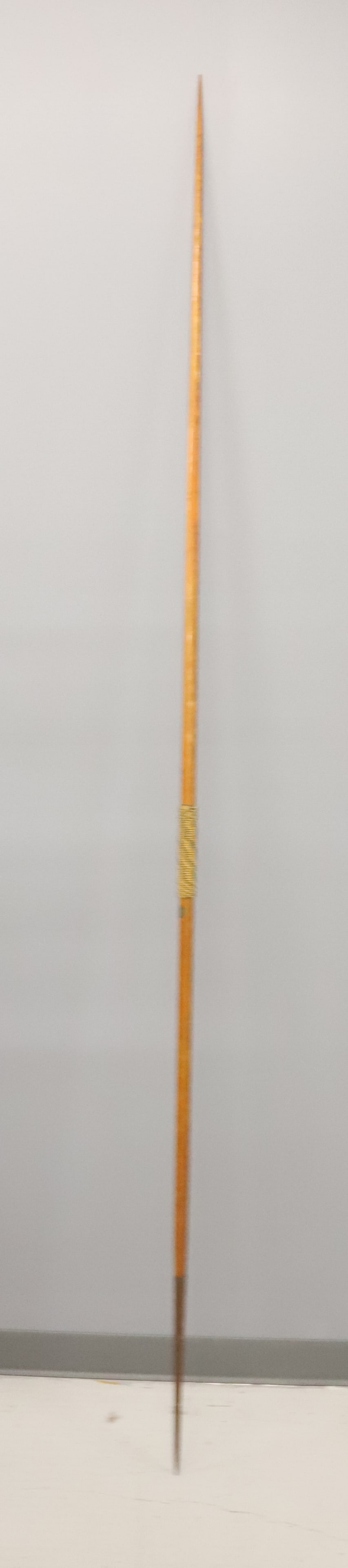 VINTAGE WOODEN JAVELIN, SWEDEN: TAPERED ENDS WITH METAL TIP ON ONE END. MRKD. "OFFICIAL, AS USED IN THE OLYMPIC GAMES, MADE IN SWEDEN" 103" L. PLEASE READ CAREFULLY - Terms for Purchasing and Shipping of Auction Items. Please read c