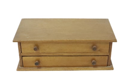 ANTIQUE TWO-DRAWER NEEDLE CASE