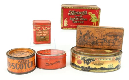 LOT OF TIN LITHO CANDY TINS