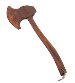 CARVED FOLK ART CEREMONIAL AXE