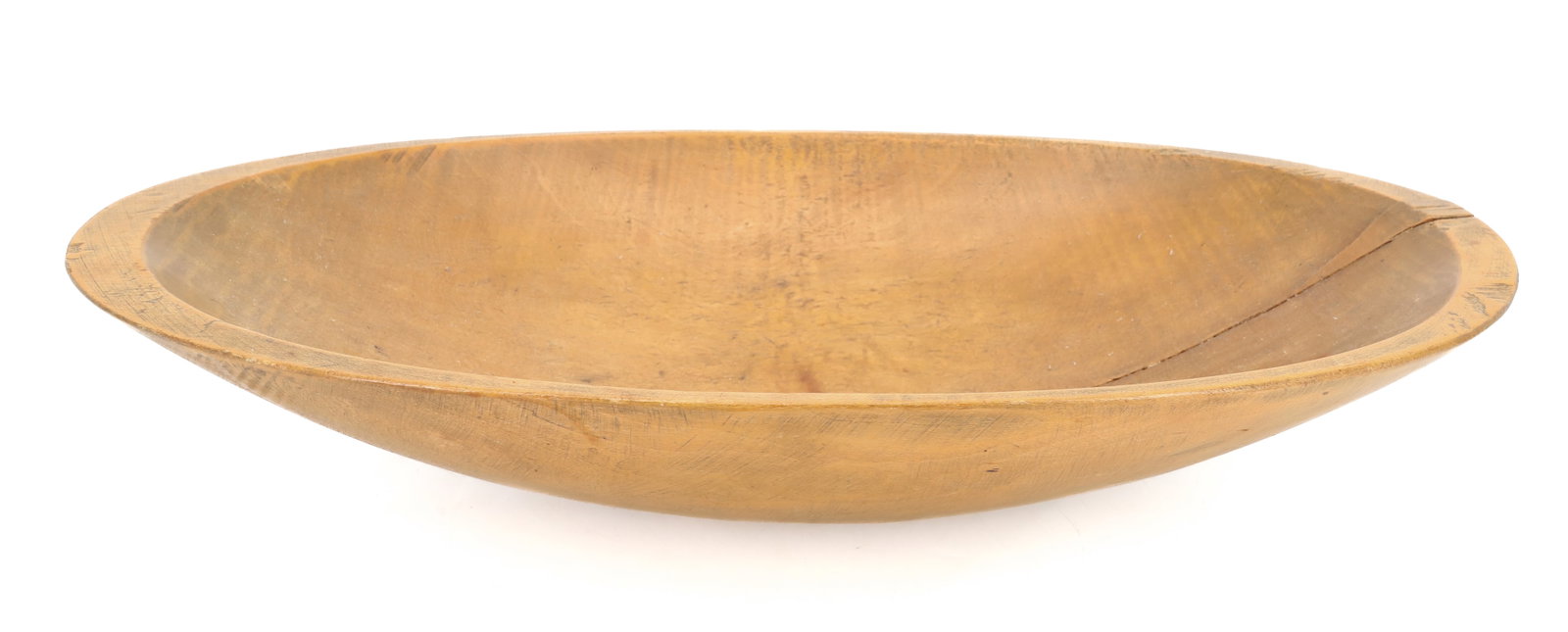 COUNTRY WOODEN TRENCHER: CARVED OVAL WITH SOME TIN REPAIRS TO CRACK IN BOTTOM. 4" X 21 3/4" X 11 1/2". PLEASE READ CAREFULLY - Terms for Purchasing and Shipping of Auction Items. Please read carefully before bidding. Hartzell