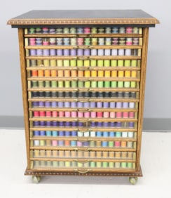 LARGE OAK SPOOL CABINET