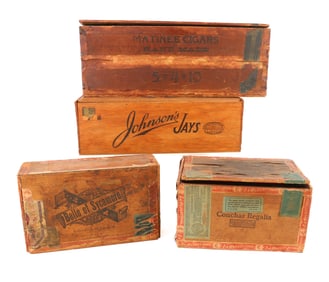 LOT OF ADVERTISING CIGAR BOXES