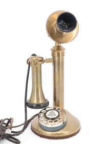 1920S BRASS CANDLESTICK TELEPHONE