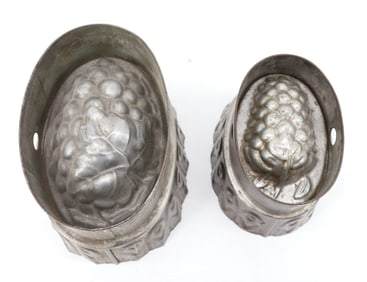 (2) TIN / COPPER "GRAPE" FOOD MOLDS
